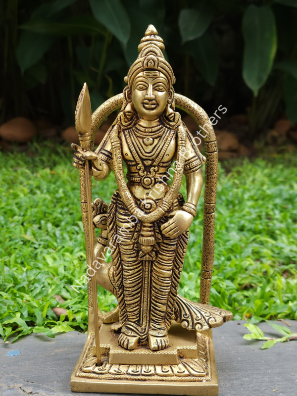 Murugan with Vel on Peacock