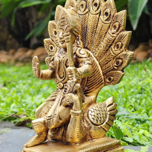 Murugan with Vel on Peacock