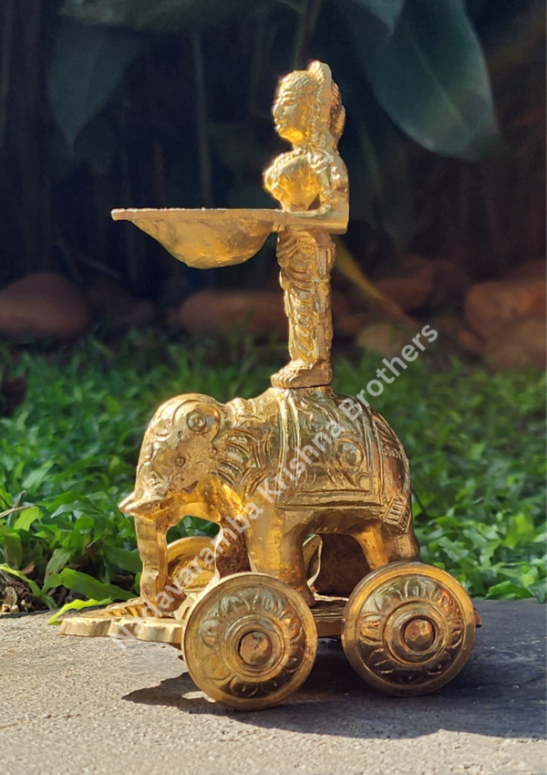 Pavai on Yanai Vilakku/Elephant Lamp with Wheels - Image 2