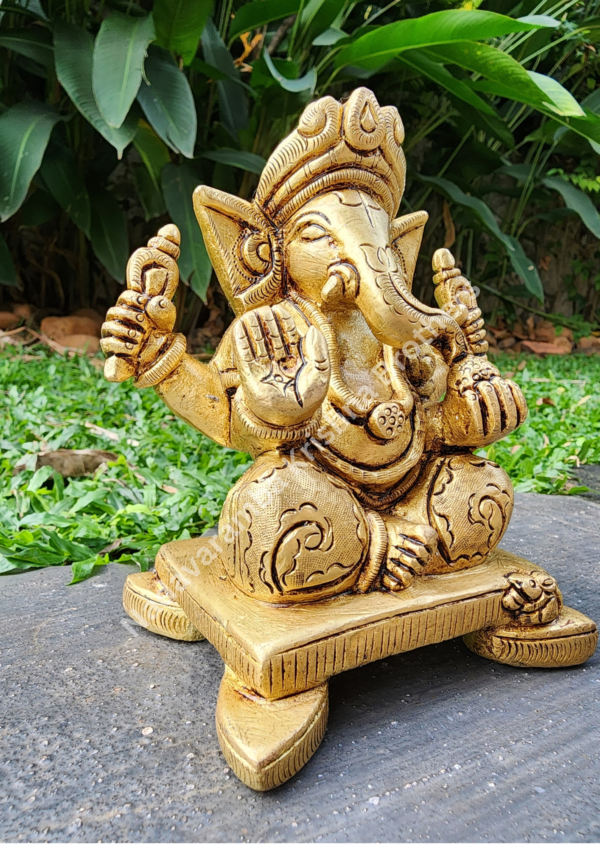 Brass Ganesha Idol - Image 2
