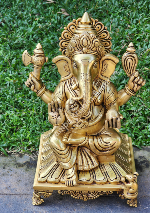 Shree Ganesh Brass Idol - Image 2