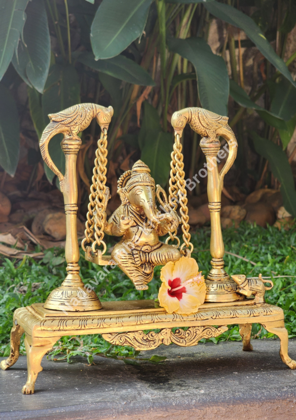 Shree Ganesh on Swing 9.5inch - Image 2