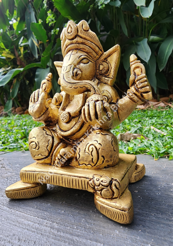 Brass Ganesha Idol - Image 3
