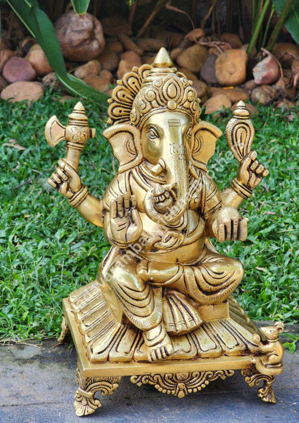 Shree Ganesh Brass Idol - Image 3