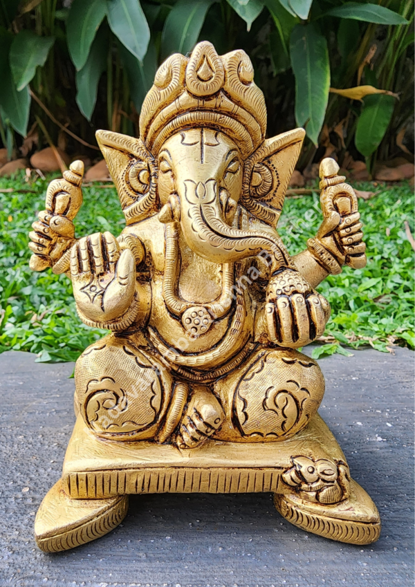 Brass Ganesha Idol - Image 4