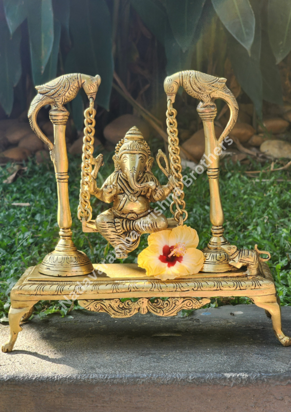 Shree Ganesh on Swing 9.5inch - Image 5