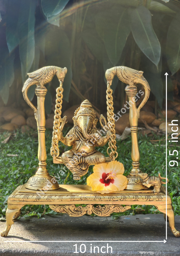 Shree Ganesh on Swing 9.5inch - Image 6