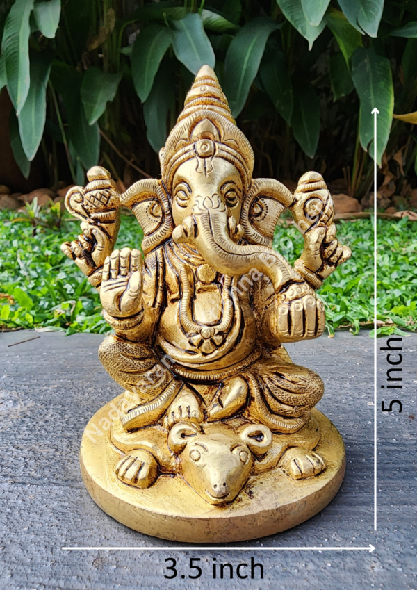 Brass Ganesha Idol 5 inch