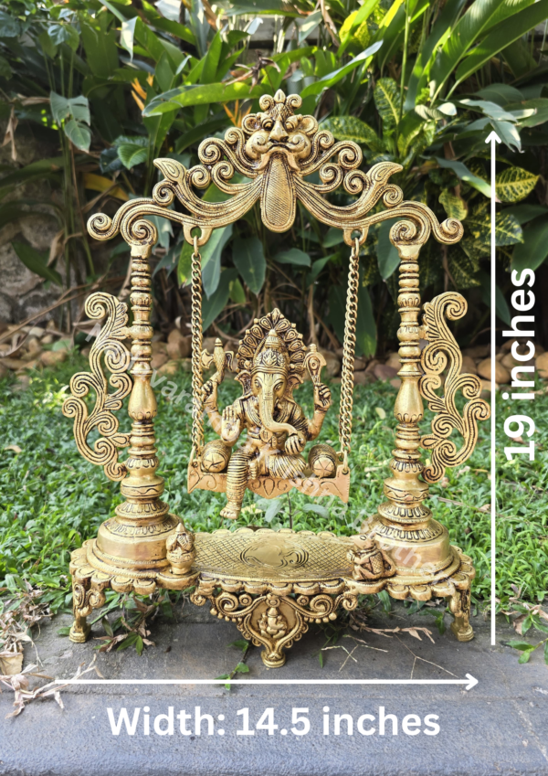 Lord Ganesha on Swing 19 inch - Image 5