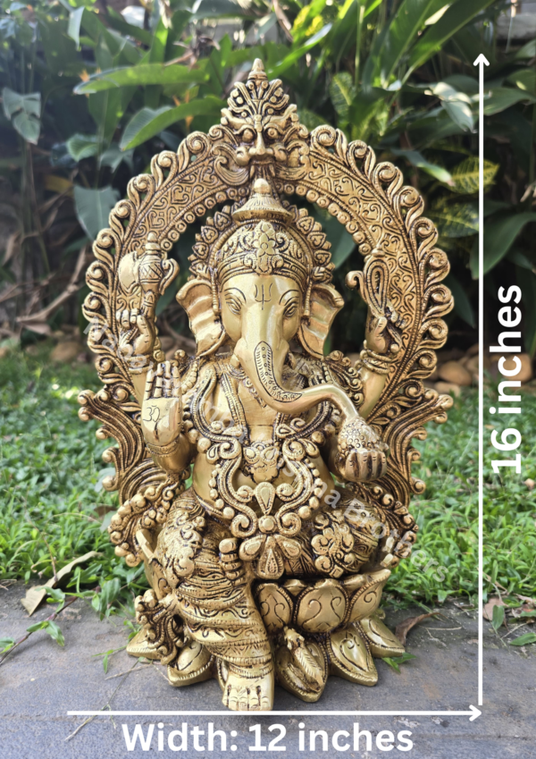 Brass Lord Ganesha Idol - 16 inches - Image 5
