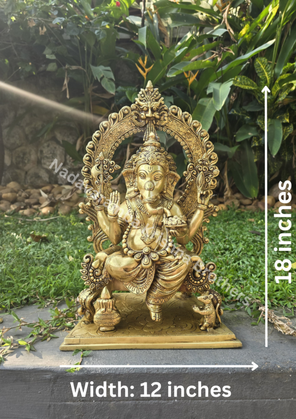 Shree Ganesh Brass Idol - 18 inches - Image 5