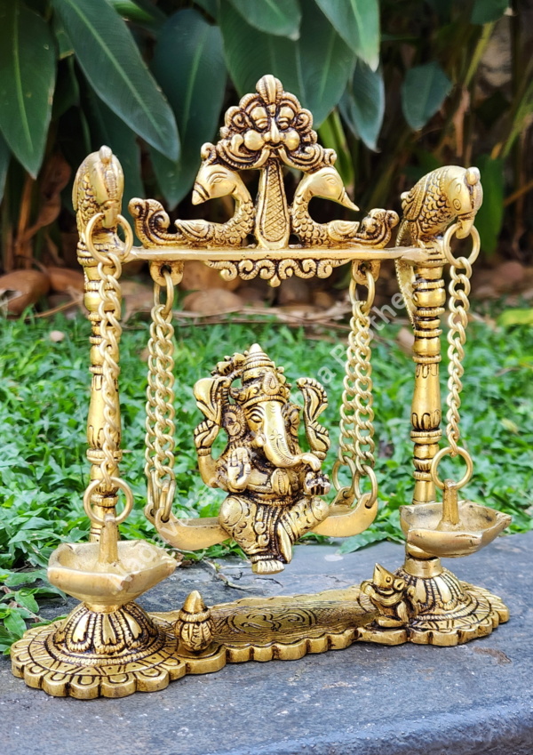 Shree Ganesh on Swing with Lamp - Image 5