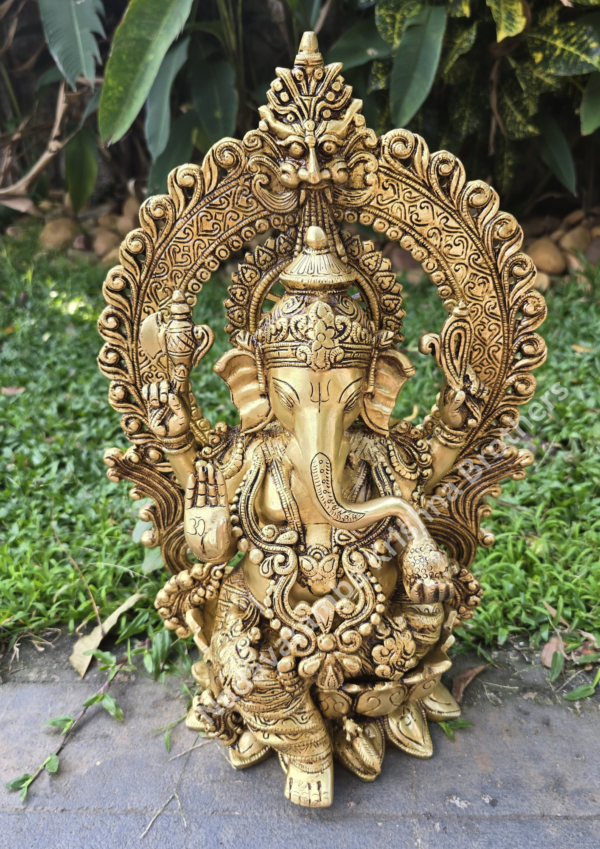 Brass Lord Ganesha Idol - 16 inches - Image 4