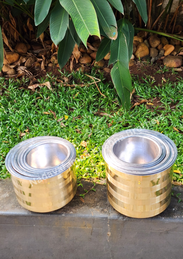 Brass Adukku - Half Wider Adukku, Tin Coated - Image 4