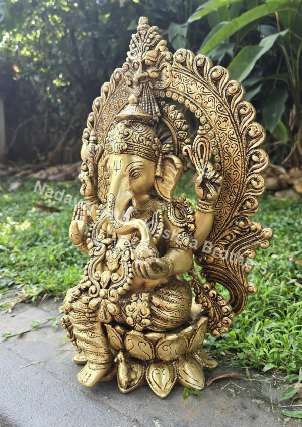Brass Lord Ganesha Idol - 16 inches - Image 3