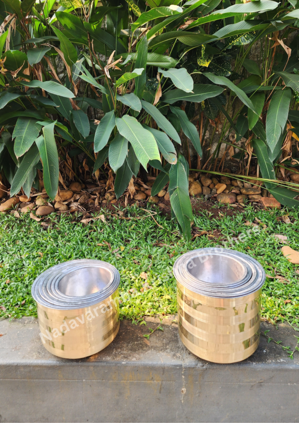 Brass Adukku - Half Wider Adukku, Tin Coated - Image 3