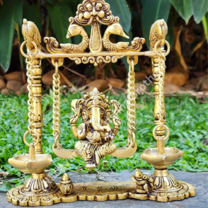 Shree Ganesh on Swing with Lamp
