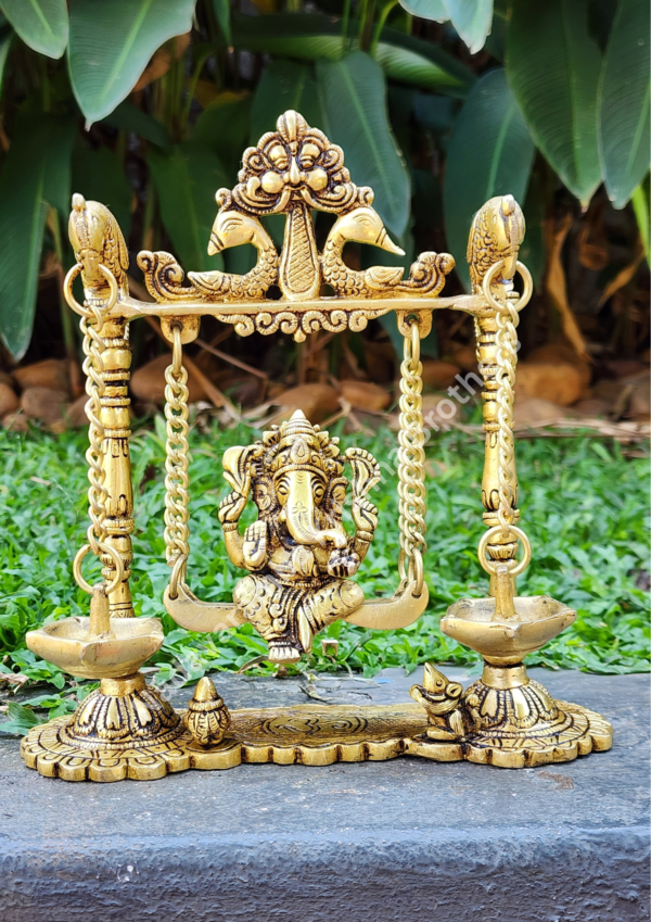 Shree Ganesh on Swing with Lamp