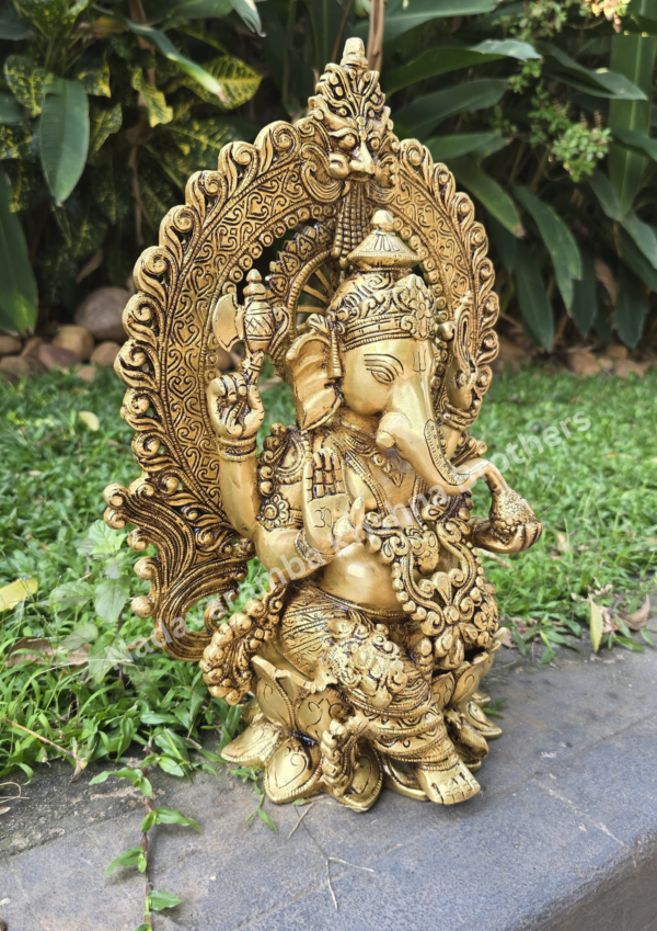 Brass Lord Ganesha Idol - 16 inches - Image 2