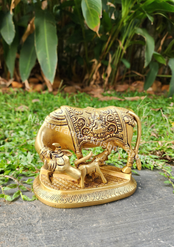 Kamadhenu/ Cow and Calf statue 5 inch SC-3768 - Image 2