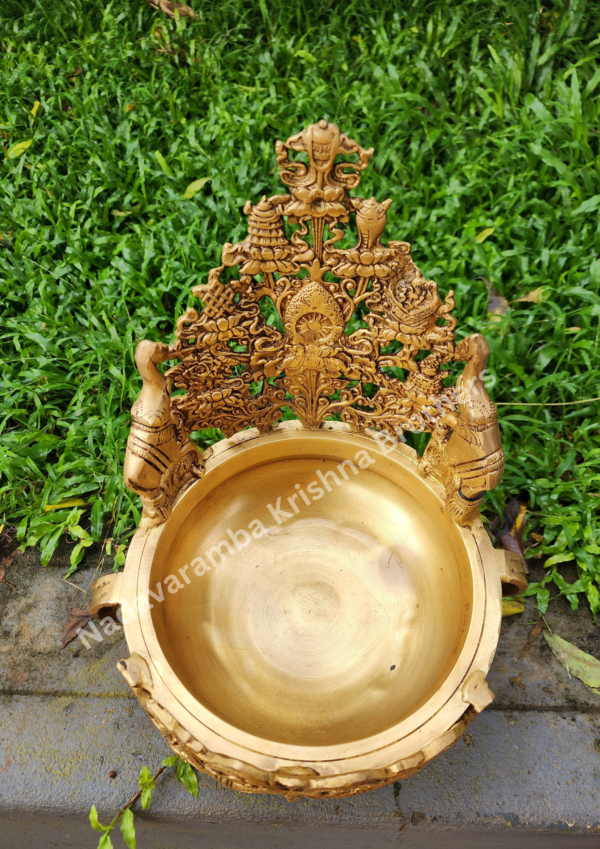 Brass Decor Urli with Elephants - Image 6