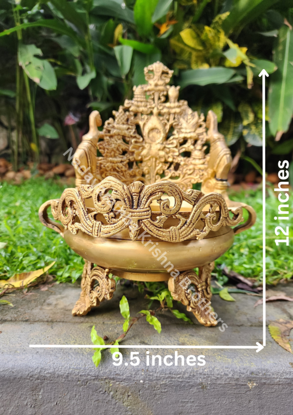 Brass Decor Urli with Elephants - Image 2