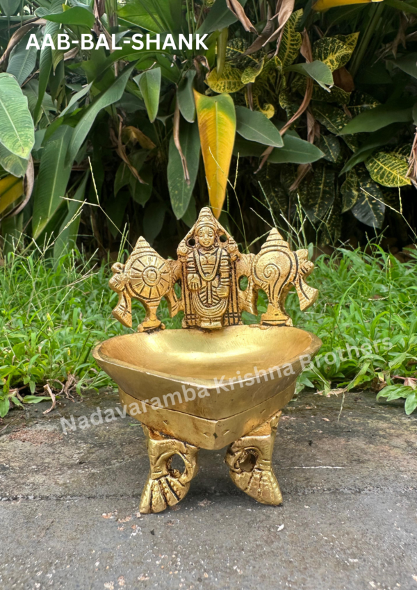 Balaji Shank Chakra Diya 5-inch height AAB-BAL-SHANK