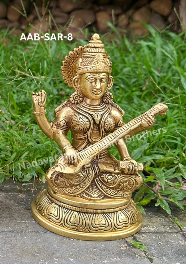Goddess Saraswathi 8 inch (AAB-SAR-8) - Image 3
