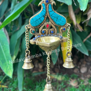 Wall Hanging Diya embedded with Stone (WH-DIYA-STONE)