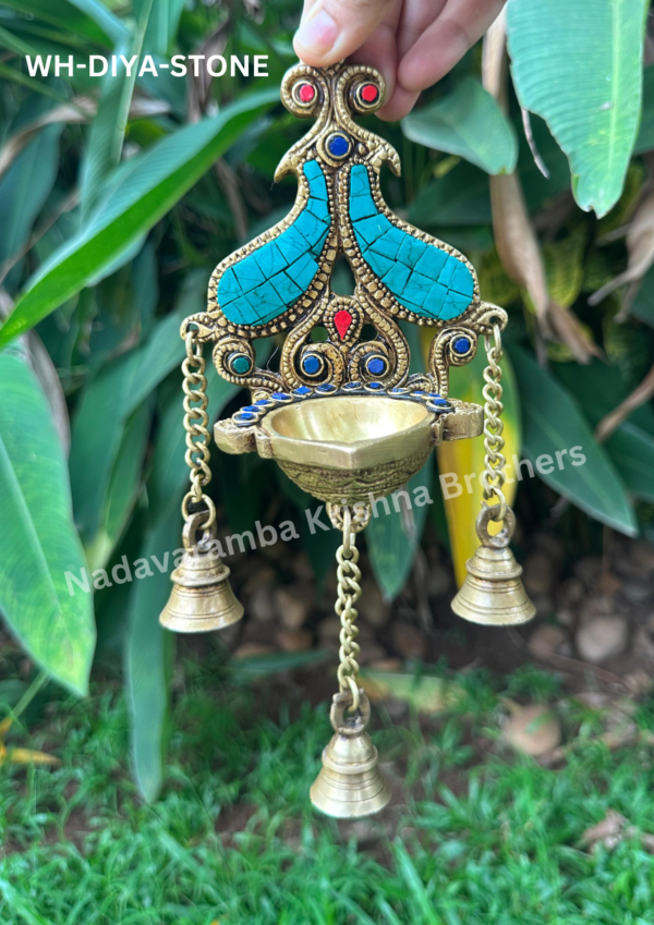Wall Hanging Diya embedded with Stone (WH-DIYA-STONE)