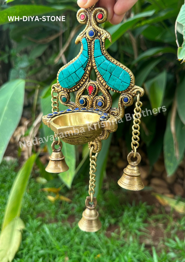 Wall Hanging Diya embedded with Stone (WH-DIYA-STONE) - Image 2