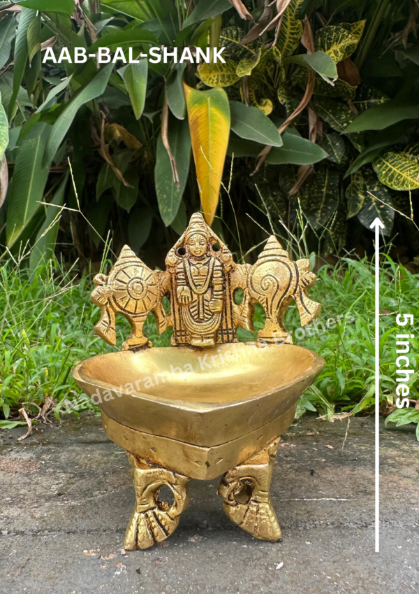 Balaji Shank Chakra Diya 5-inch height AAB-BAL-SHANK - Image 3