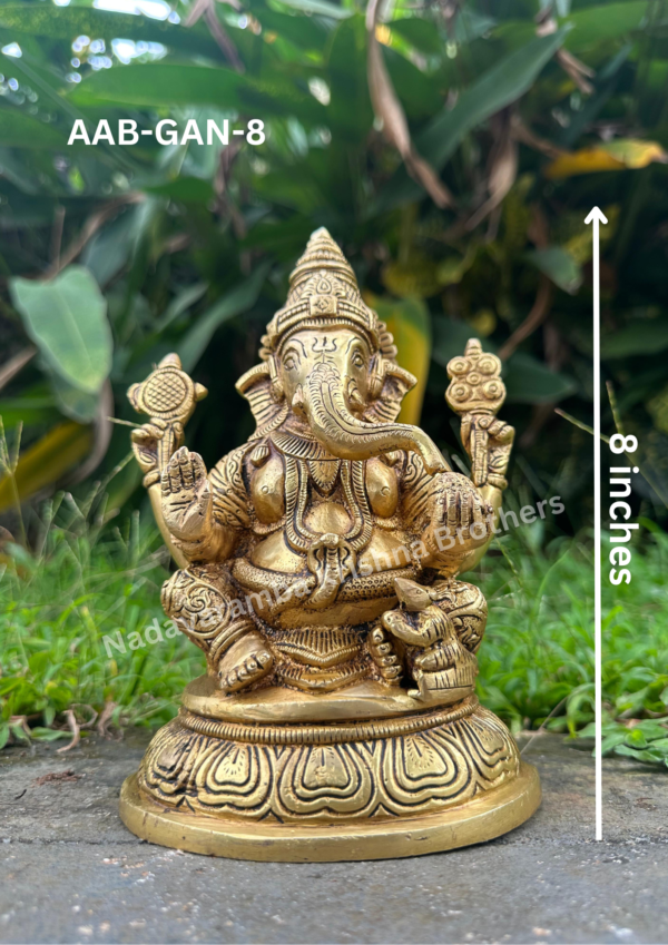 Shree Ganesh idol 8 inch height (AAB-GAN-8) - Image 2