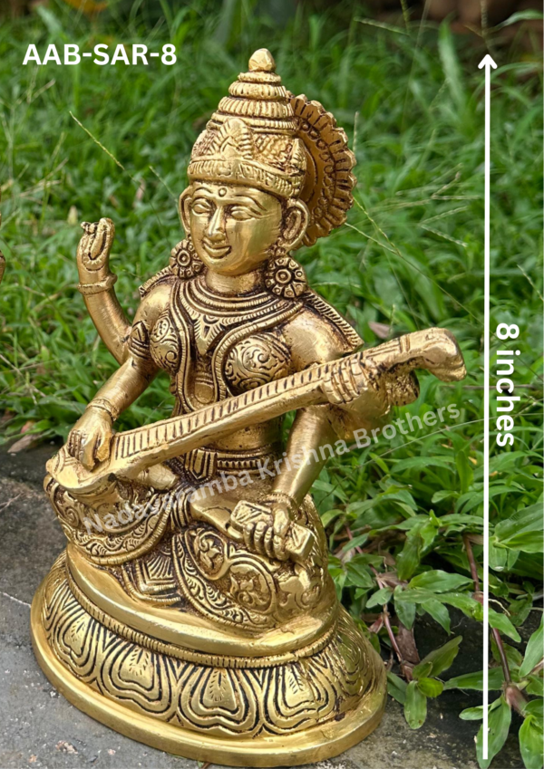Goddess Saraswathi 8 inch (AAB-SAR-8) - Image 5