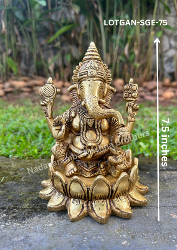 Shree Ganesh idol 7.5 inch height (LOTGAN-SGE-75) - Image 6