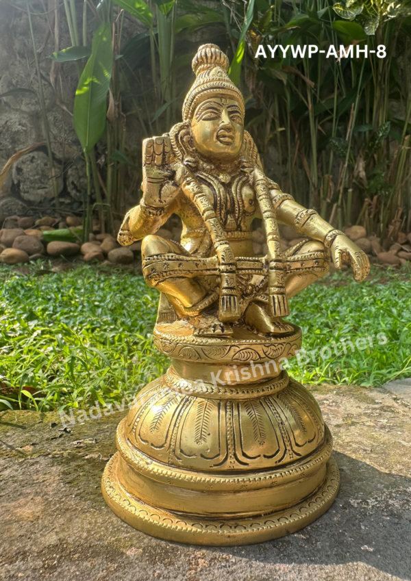 Sabarimala Ayyappa Swamy idol 8 inch (AYYWP-AMH-8) - Image 2