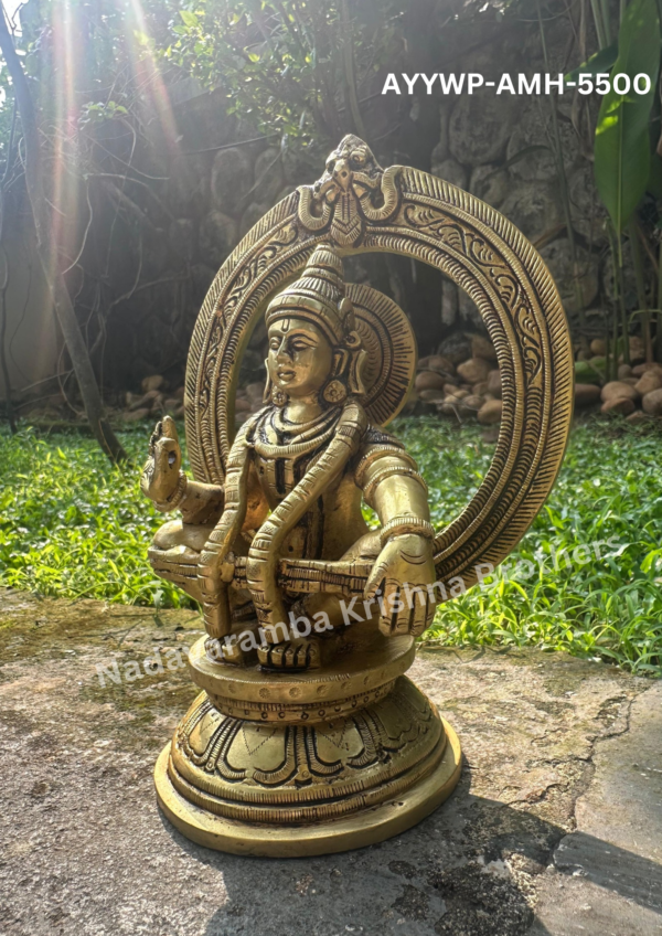 Sabarimala Ayyappa Swamy idol 8 inch (AYYWP-AMH-5500) - Image 3