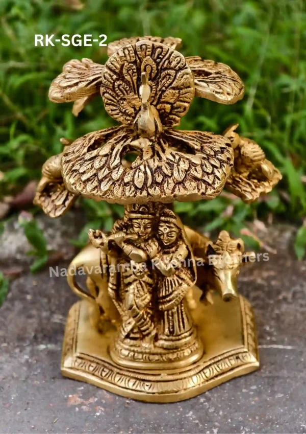 Radhakrishna Cow Under a Small Tree (RK-SGE-2) - Image 5