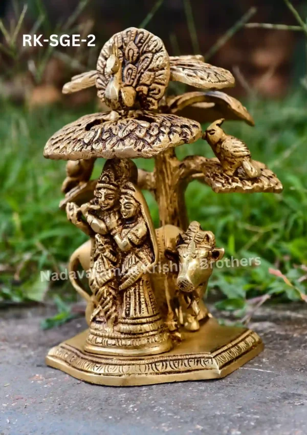 Radhakrishna Cow Under a Small Tree (RK-SGE-2) - Image 4