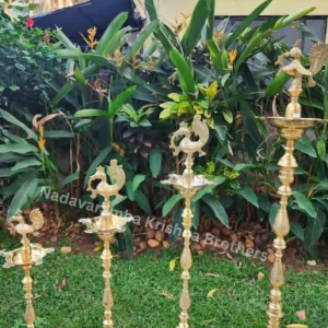 Bronze peacock nilavilakku