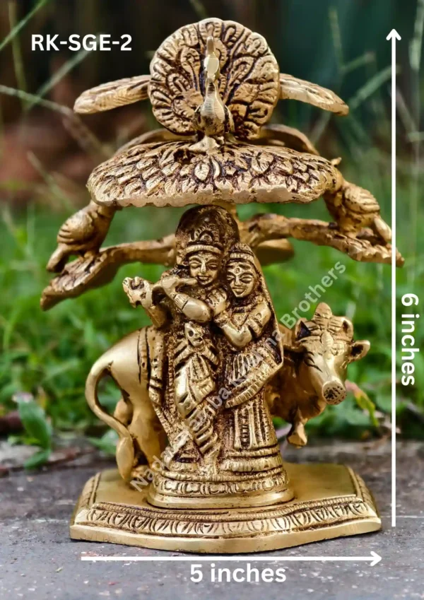 Radhakrishna Cow Under a Small Tree (RK-SGE-2) - Image 2