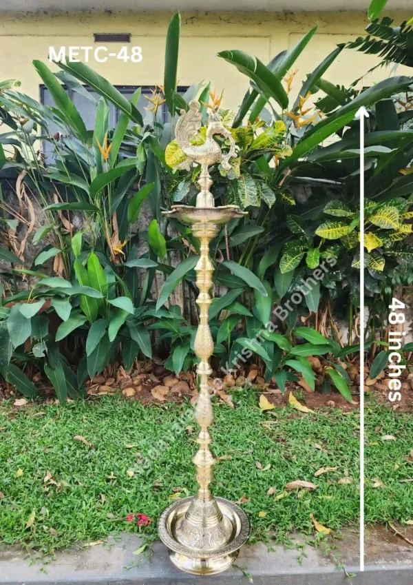Bronze Peacock Nilavilakku - Image 3