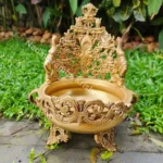 Brass Decor Urli with Elephants
