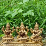 Brass Lakshmi, Ganesha, Saraswati Idol Set (SC-3783)