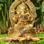 Big Ganesha Sitting On Three Leg , Five Face Deep With Arch