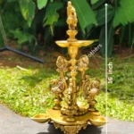 FANCY LAMP WITH PEACOCK ON TOP WITH 5 WICK BASE