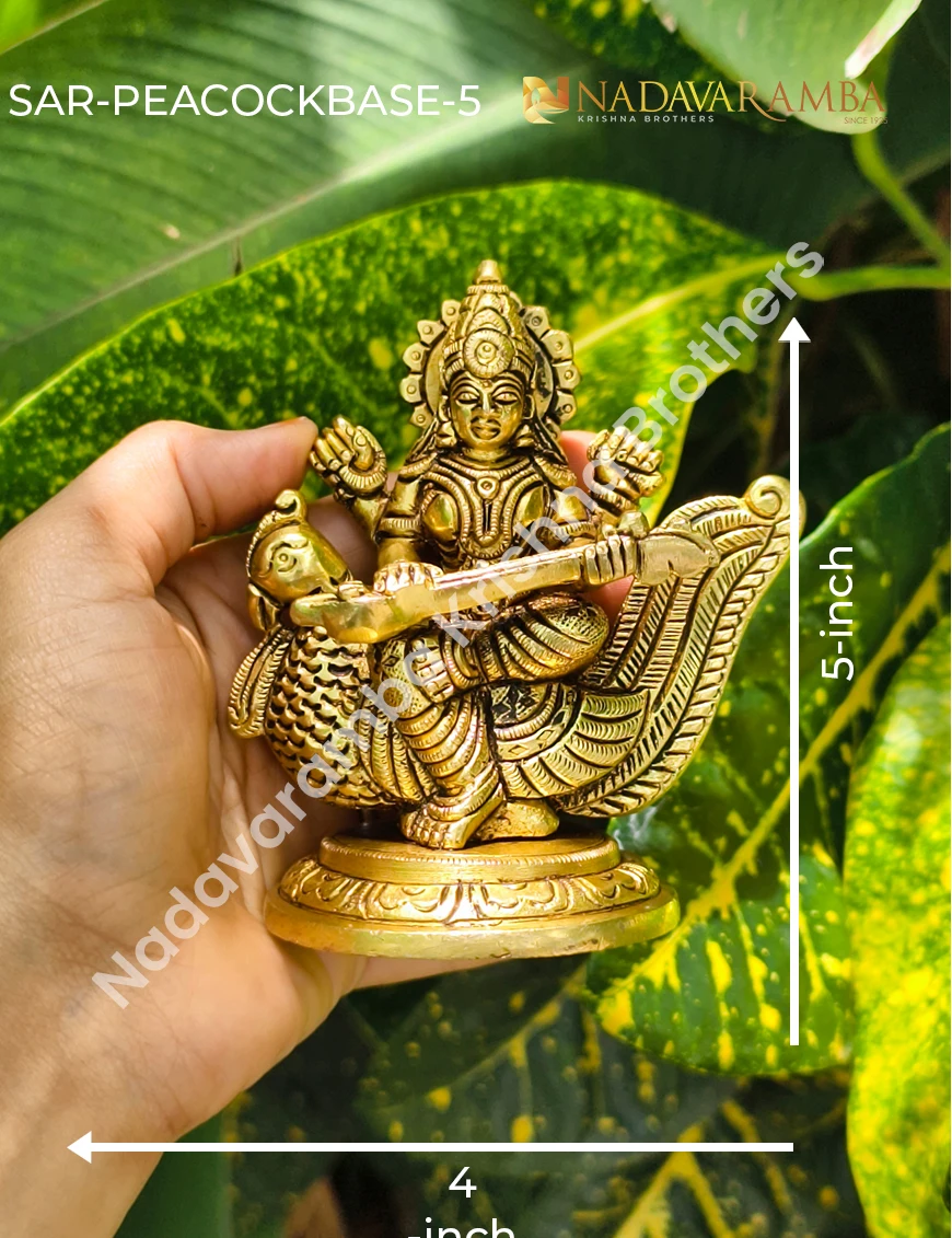 1 Saraswathi Sitting On Peacock